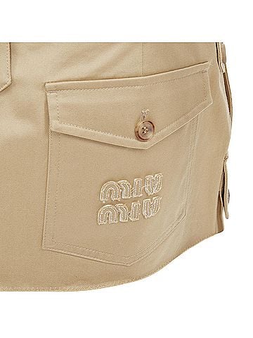 Miu Miu MIU MIU 2022 Runway chino low rise frayed micro mini skirt IT42 M Hailey Bieber (view 2)