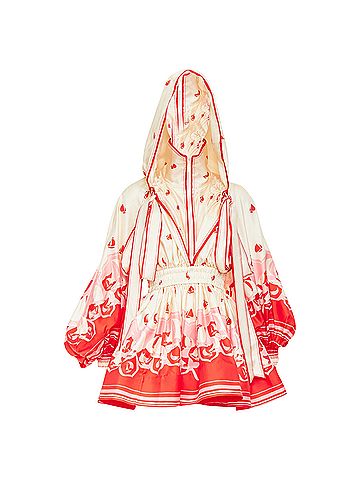 Zimmermann Zimmermann 2023 High Tide Silk Printed Hooded Dress (view 1)