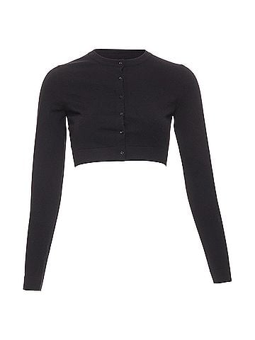 Alaïa Alaia Black Fine Knit Cropped Shrug Cardigan (view 1)