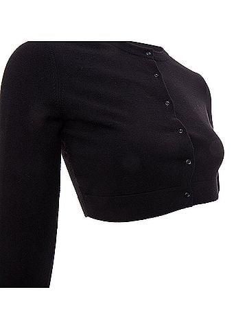 Alaïa Alaia Black Fine Knit Cropped Shrug Cardigan (view 2)