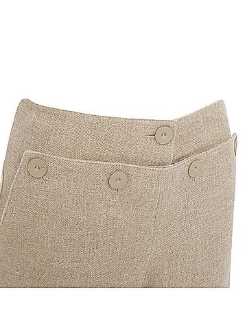 Max Mara MAX MARA Sfalata beige linen button tab waist wide leg crop sailor pants IT38 XS (view 2)