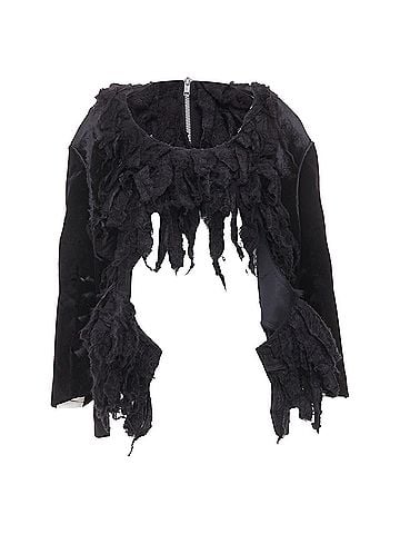 Comme des Garçons COMME DES GARCONS 2019 Runway black shredded silk fringe multi sleeve top XS (view 1)