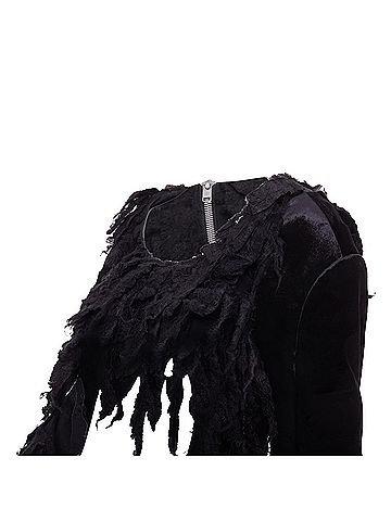 Comme des Garçons COMME DES GARCONS 2019 Runway black shredded silk fringe multi sleeve top XS (view 2)