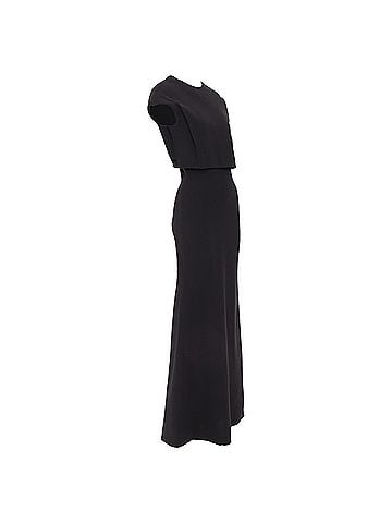 Victoria Beckham Victoria Beckham Black Silk Wool Crepe Layered Gown (view 1)