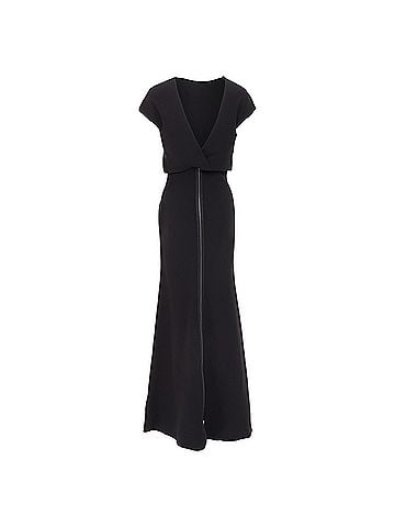 Victoria Beckham Victoria Beckham Black Silk Wool Crepe Layered Gown (view 2)