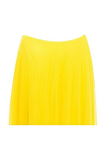 Ralph Lauren Ralph Lauren Purple Label Yellow Pleated Silk Midi Skirt (view 2)