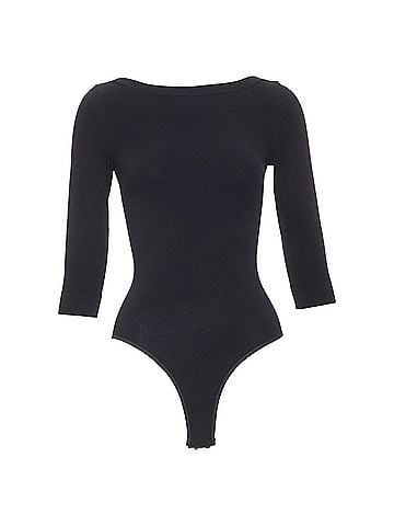 Alaïa Alaia Black Viscose Blend Boatneck Knit Bodysuit (view 1)