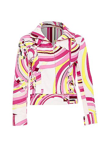 Emilio Pucci Emilio Pucci Pink Psychedelic Swirl Graphic Zip Crop Jacket (view 1)