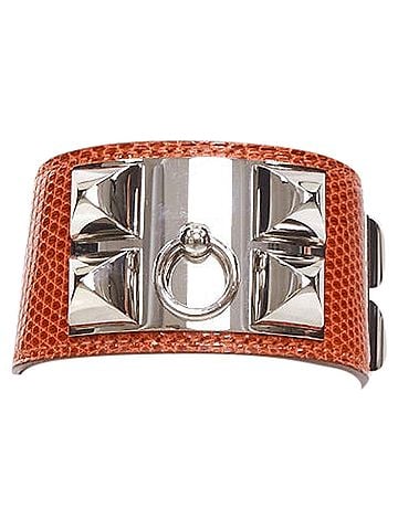 Hermès Hermes Brown Leather Collier de Chien Cuff (view 1)