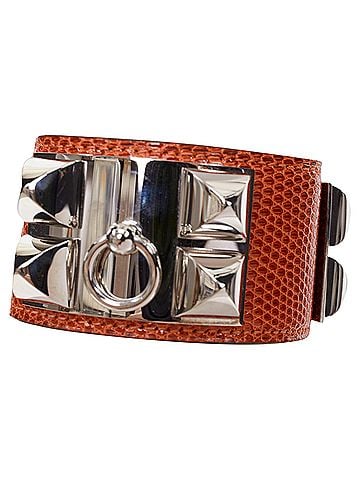 Hermès Hermes Brown Leather Collier de Chien Cuff (view 2)