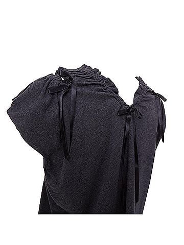 Simone Rocha Simone Rocha Grey Cold Shoulder Ribbon Puff Sleeve Top (view 2)