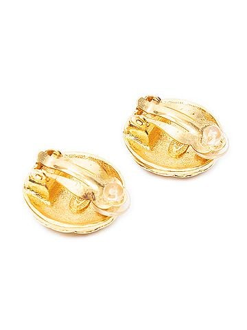Chanel CC Quilted Round Disc Clip On Earrings (view 2)