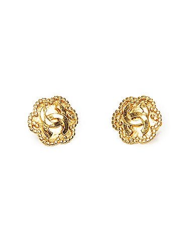 Chanel CC Floral Clip On Earrings (view 1)