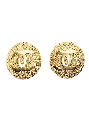 Chanel CC Quilted Round Clip On Earrings (view 1)
