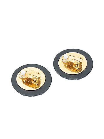 Chanel CC Enamel Quilted Round Clip On Earrings (view 2)