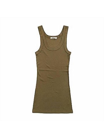 T2Love Raw Edge Tank in Olive (view 1)