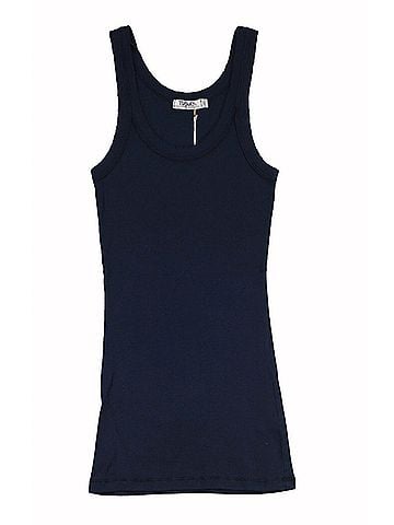 T2Love Raw Edge Tank in Black (view 1)