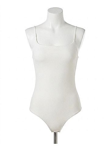 Commando Faux Leather Cami Bodysuit in White (view 1)