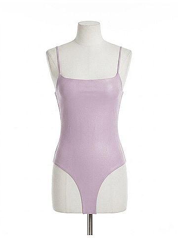 Commando Faux Leather Cami Bodysuit in Lavender (view 1)