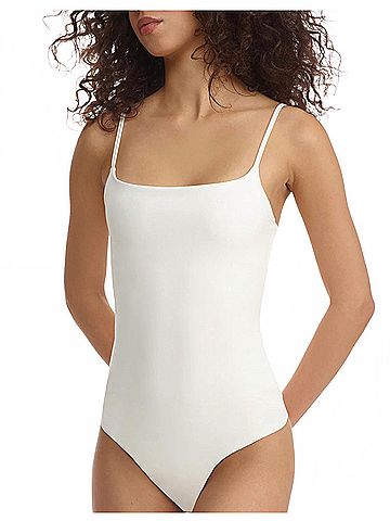 Commando Faux Leather Cami Bodysuit in White (view 2)