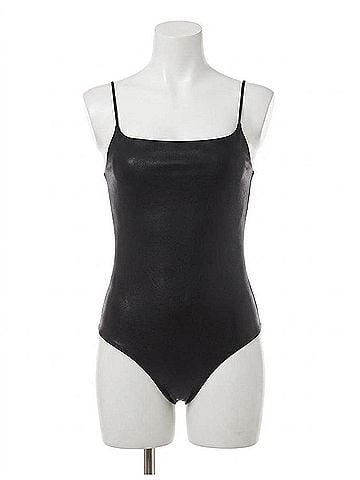 Commando Faux Leather Cami Bodysuit in Black (view 1)