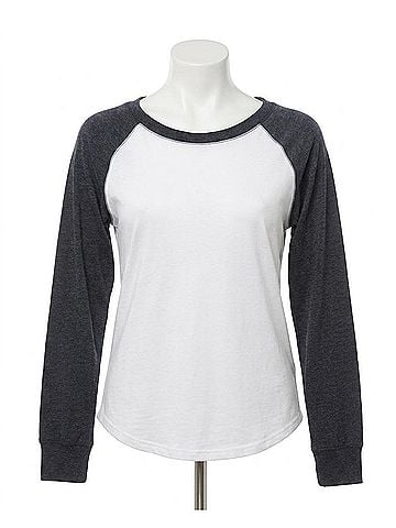 Chaser Triblend Jersey Long Sleeve Baseball Tee in White And Avalon (view 1)