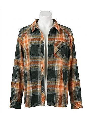 Mystree Washed Flannel Shirt in Black (view 1)