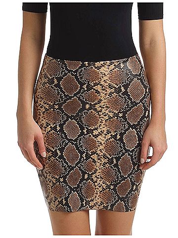 Commando Commando Faux Leather Animal Mini-Skort - Sk15 in Snake (view 2)
