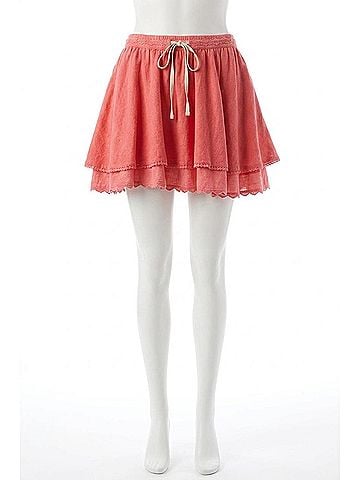 Free People Lady Tulip Mini Skirt in Coral (view 1)