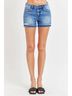 Risen Solid Blue Shadow Low Rise Jean Shorts in Medium Blue Size XL - photo 3
