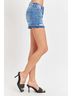 Risen Solid Blue Shadow Low Rise Jean Shorts in Medium Blue Size XL - photo 4