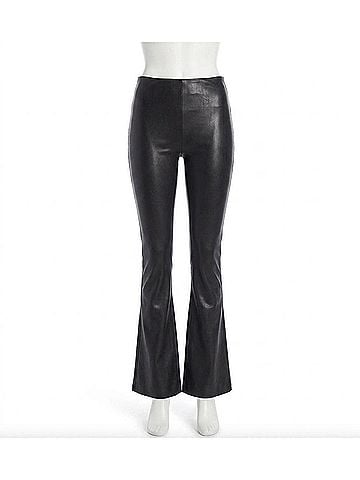 Commando Faux Leather Flared Legging in Black (view 1)