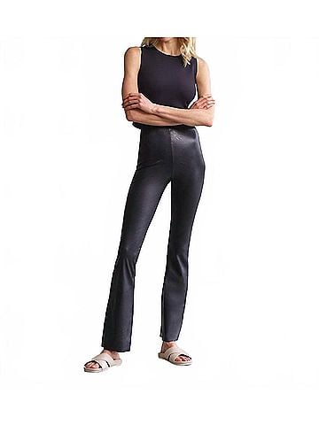 Commando Faux Leather Flared Legging in Black (view 2)