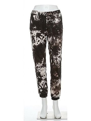 Chaser Cotton Fleece Easy Jogger in Black And White Crystal Wash (view 1)