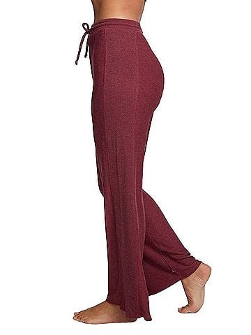 Chaser Rpet Cozy Knit Wide Leg Rib Panel Pants in Jingle (view 2)