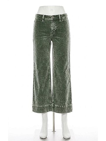 Risen High Rise Crop Corduroy Pants in Forest (view 1)