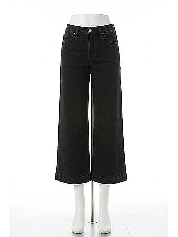 Risen Jones Cropped Wide Leg Jeans in Black (view 1)