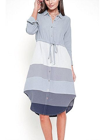 Mystree Colorblock Dress in Blue Mix (view 2)