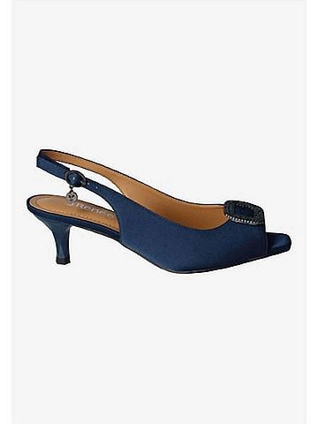 J. Renee Women's Madeleina Sling Back Sandals in Navy Satin (view 1)