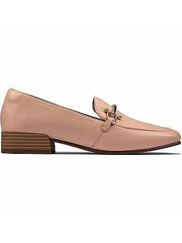 Clarks Women's Pure Block Flat Loafer in Light Pink Leather (view 1)