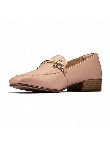 Clarks Women's Pure Block Flat Loafer in Light Pink Leather (view 2)