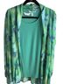 Susan Graver Tie-dye Green Multi Color Jacket Size L - photo 1