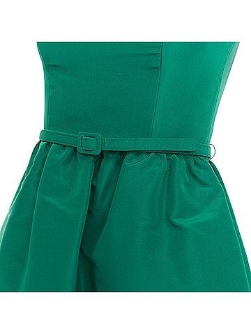 Oscar De La Renta Oscar de la Renta silk faille square neck belted dress (view 2)