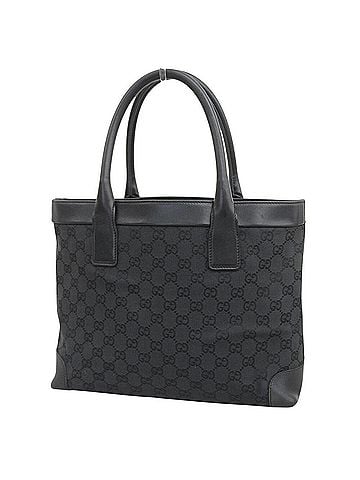 Gucci Gucci GG Canvas Handbag/Tote Bag, 002/1119/002113, Canvas/Leather, Black (view 2)