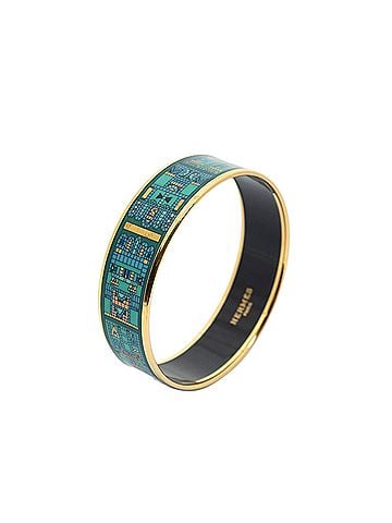 Hermes Leather Goods Enamel Bangle MM (view 1)