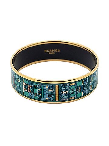 Hermes Leather Goods Enamel Bangle MM (view 2)