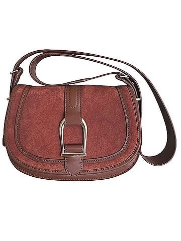 Talbots Suede Saddle Crossbody Bag Leather Crossbody Bag (view 1)