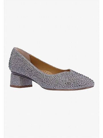 J. Renee Women's Bielle Slip On Pumps in Pewter Glitter/Stones (view 2)