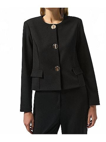 Joseph Ribkoff Long Sleeve Boxy Blazer Jacket in Black (view 2)