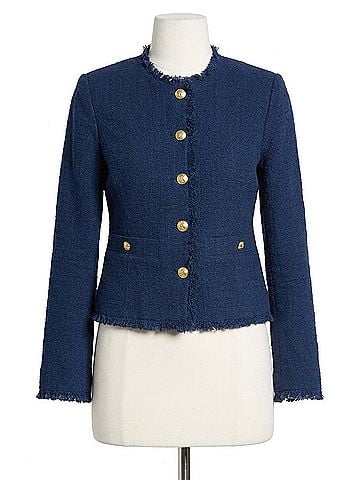 Rag & Bone Carmen Frayed Jacket in Navy (view 1)